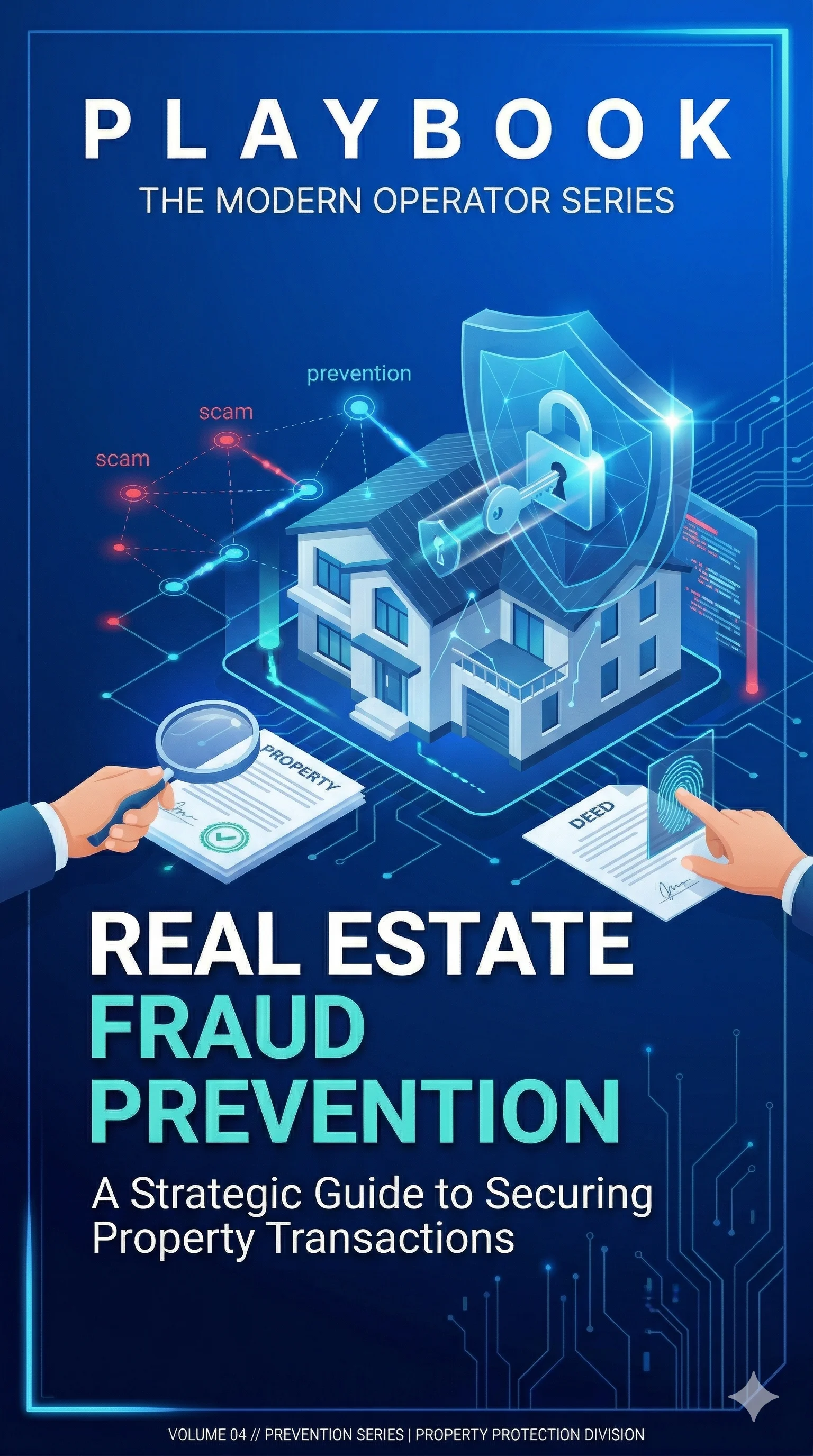 The Real Estate Fraud Prevention Playbook cover — wire fraud, title theft, and synthetic tenants
